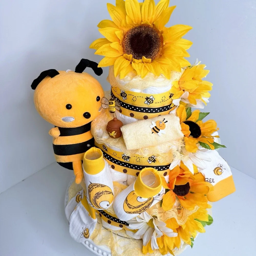 Bee Diaper Cake, Bee Baby Shower Gift